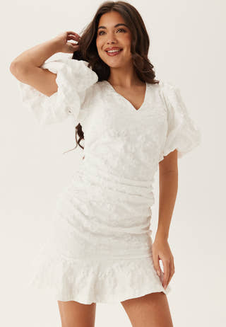 Jacquard Flounce Short Dress