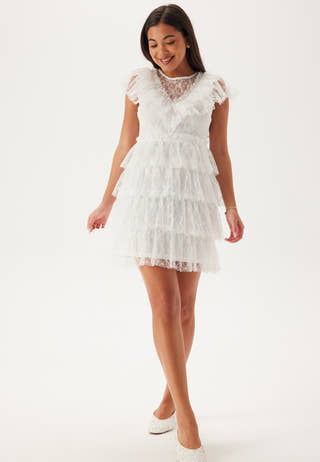 Lace Frill Short Dress