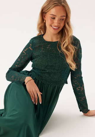 Lace Long Sleeve Midi Dress