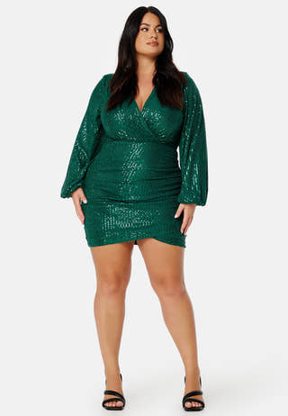 Sequin Wrap Dress