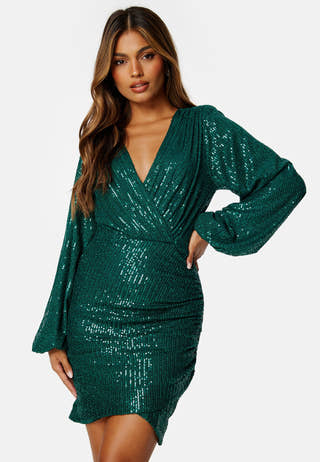 Sequin Wrap Dress