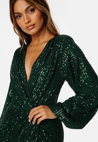 Sequin Wrap Gown