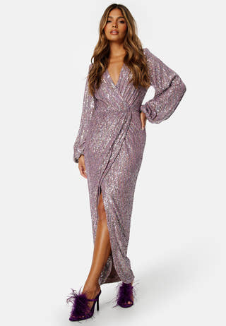 Sequin Wrap Gown