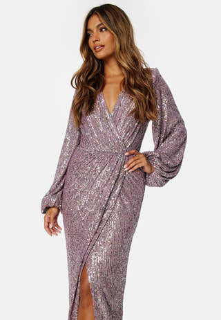 Sequin Wrap Gown