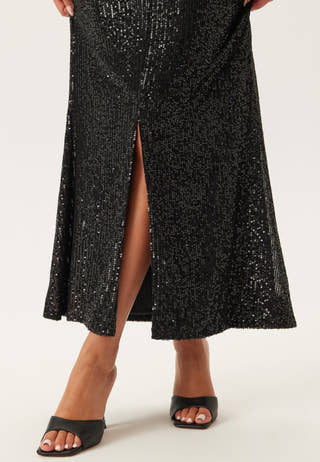 Long Sleeve Sequin Ankle Dress