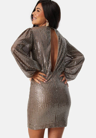 L/S sequin short dress