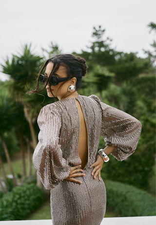 L/S sequin short dress