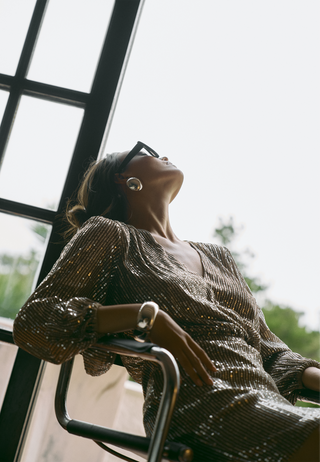 L/S sequin short dress