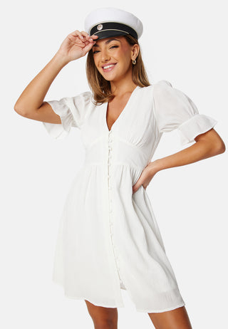 Structured Button Front Dress