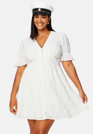 Structured Button Front Dress