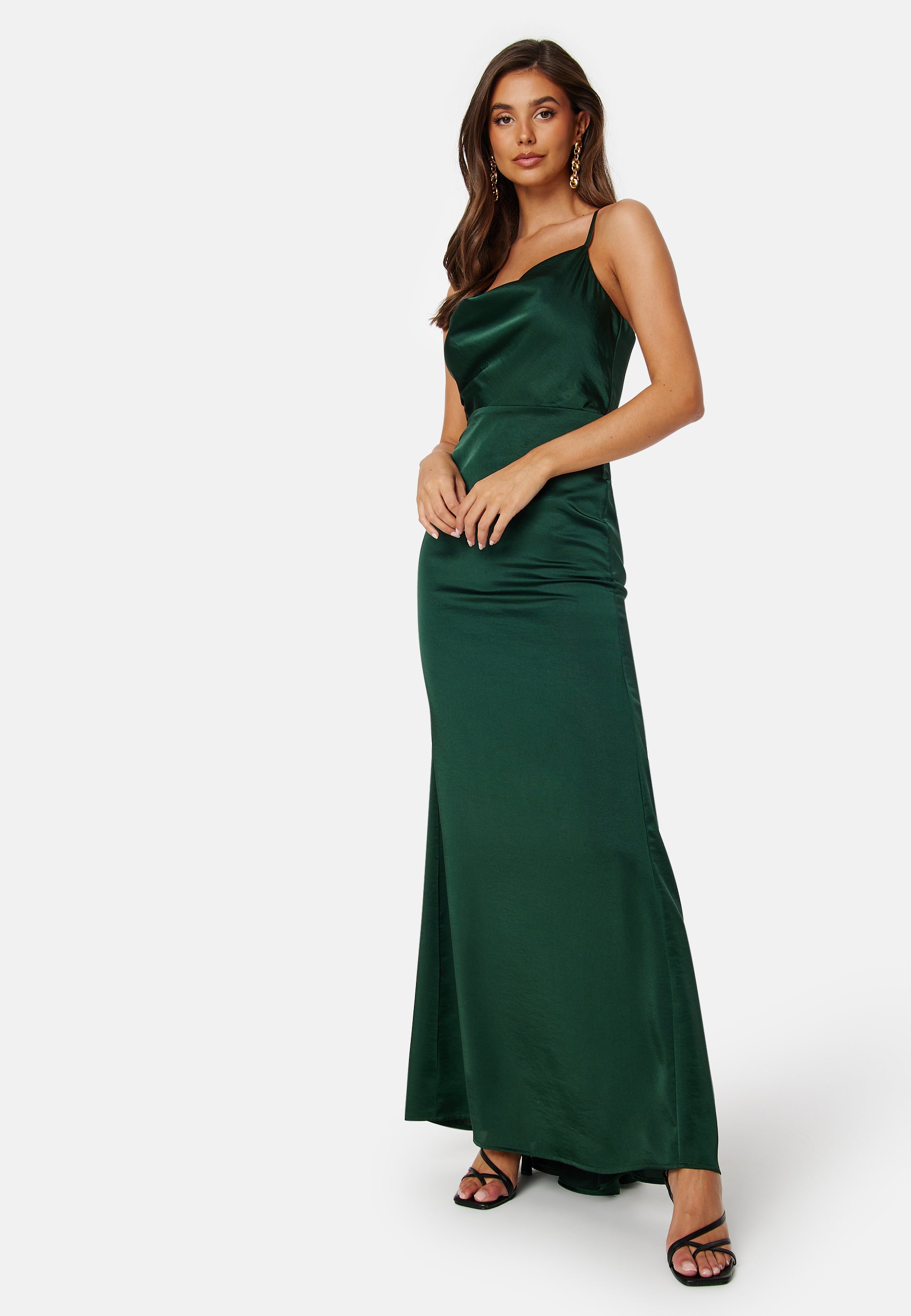 Bubbleroom occasion Waterfall Satin Gown Ball gowns Green Bubbleroom occasion Waterfall Satin Gown Ball gowns Green