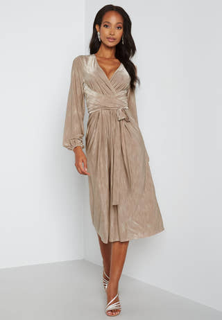 Wrap Tie Midi Dress