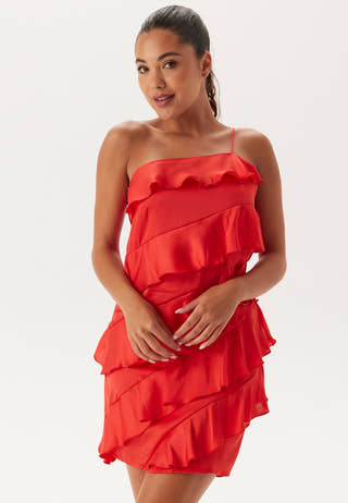 One shoulder Short Frill Dress
