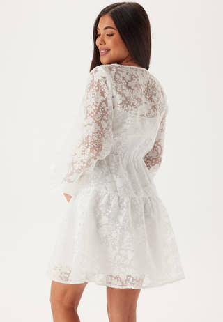 Overlap Balloon Sleeve Dress