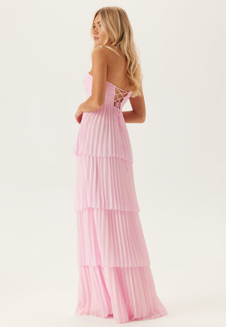 Pleated Bandeau Gown