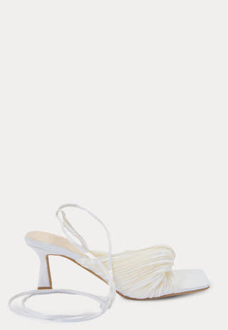 Pleated Front Heeled Sandal