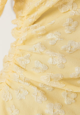 Puff Sleeve Jacquard Midi Dress