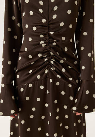 Ruched Front Midi Dress