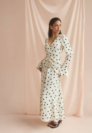 Ruched Front Midi Dress