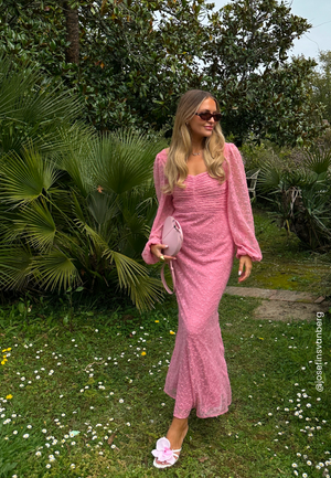 Ruched L/S Ankle Dress