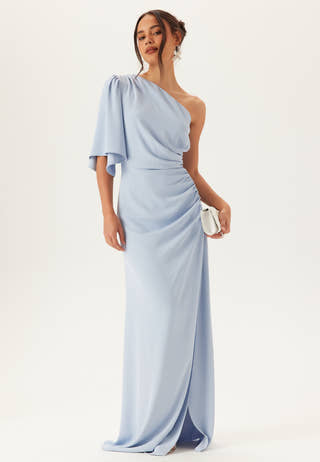 Ruched One Shoulder Gown