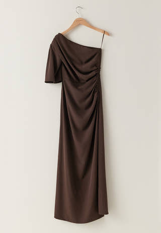 Ruched One Shoulder Gown