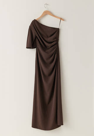 Ruched One Shoulder Gown