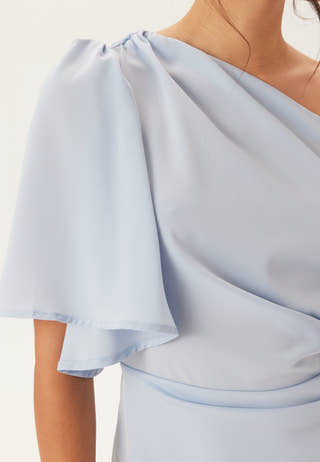 Ruched One Shoulder Midi Dress