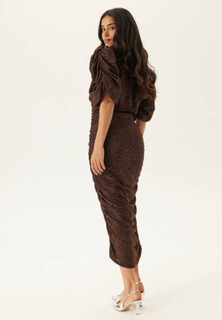 Ruched Puff Sleeve Dress