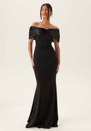 Satin Bow Off Shoulder Gown