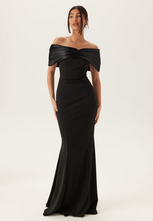 Satin Bow Off Shoulder Gown