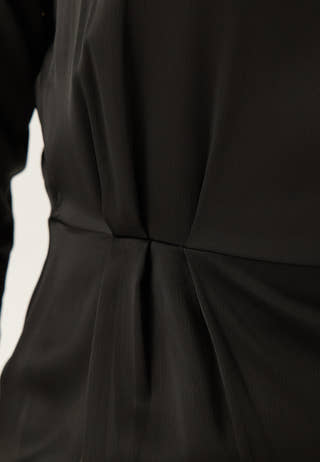 Satin Cowl Neck Midi Dress