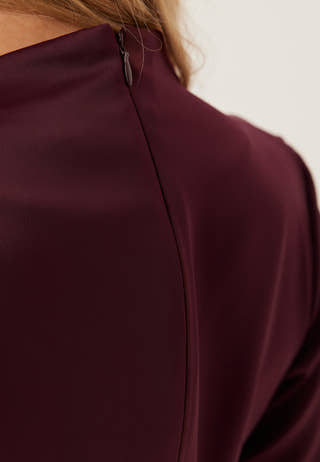 Satin Cowl Neck Midi Dress