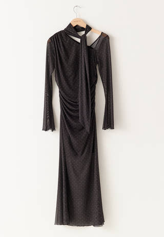 Scarf Mesh Ankle Dress