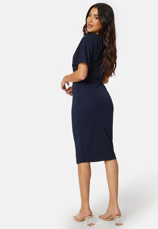 Wrap Slit Midi Dress