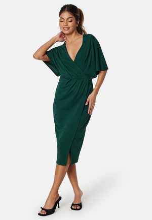 Wrap Slit Midi Dress