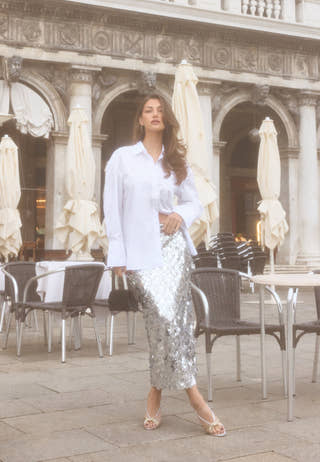 Sequin Ankle Skirt