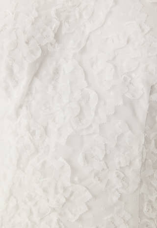 Short Sleeve 3D Floral Wedding Gown