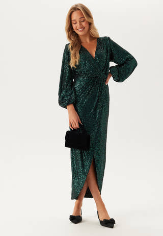 Sequin Wrap Gown