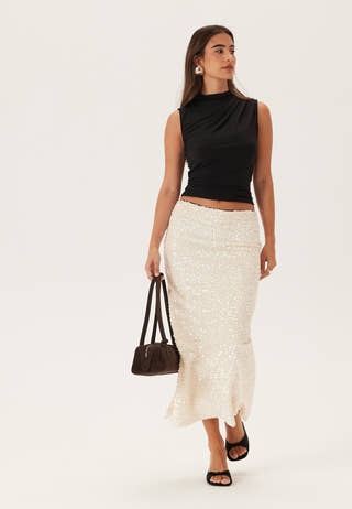 Straight Ankle Sequin Skirt