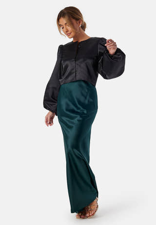 Straight Satin Maxi Skirt