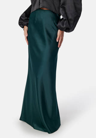 Straight Satin Maxi Skirt