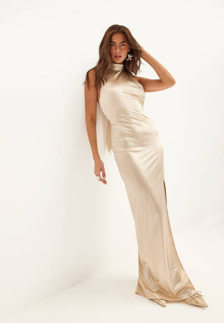 beige prom dresses Color Dress, A Pale Brown Colour formal length design Prom Beige dresses | Bubbleroom