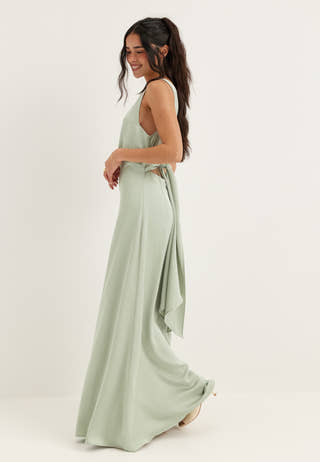 Tie Back Shawl Satin Dress