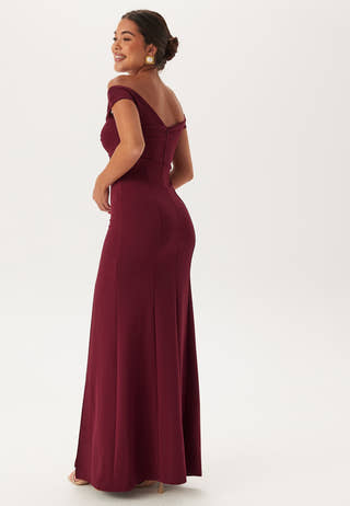 Twist Off Shoulder Gown