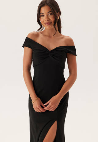 Twist Off Shoulder Gown