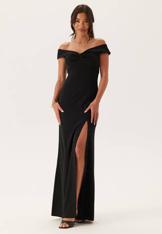 Twist Off Shoulder Gown