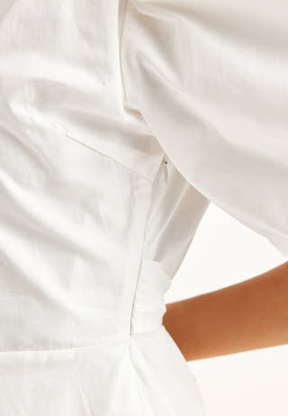 V-neck Bubble Hem Short Dress VIT