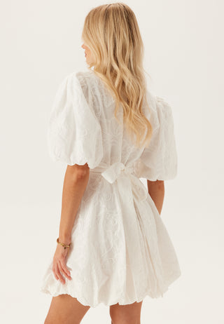 V-neck Bubble Hem Short Dress