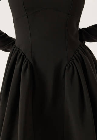 Volume Skirt Long Sleeve Mini Dress